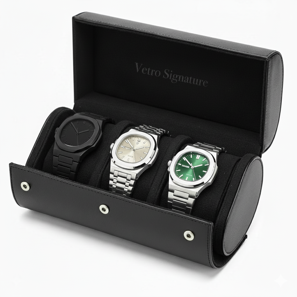VETRO Collection – 3 Timepieces + Gift Case
