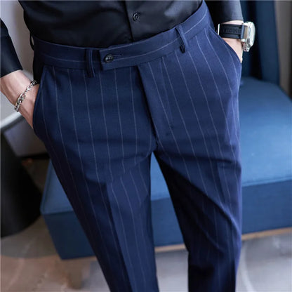 Pinstripe Suit Trousers for Men