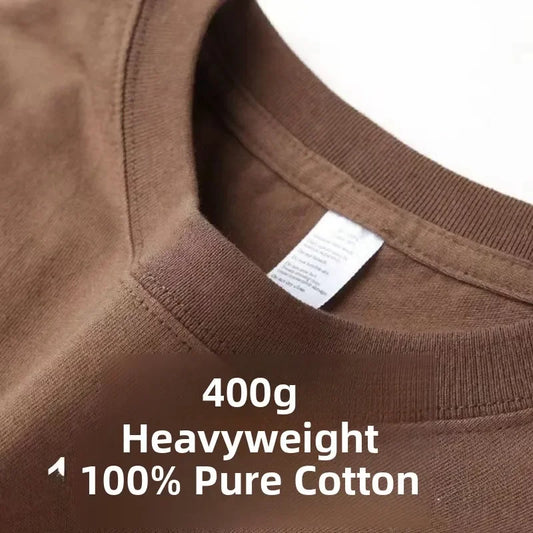 T-shirt à manches courtes en pur coton épais Tianqing couleur été coupe ample unisexe basique Sle confortable respirant décontracté...