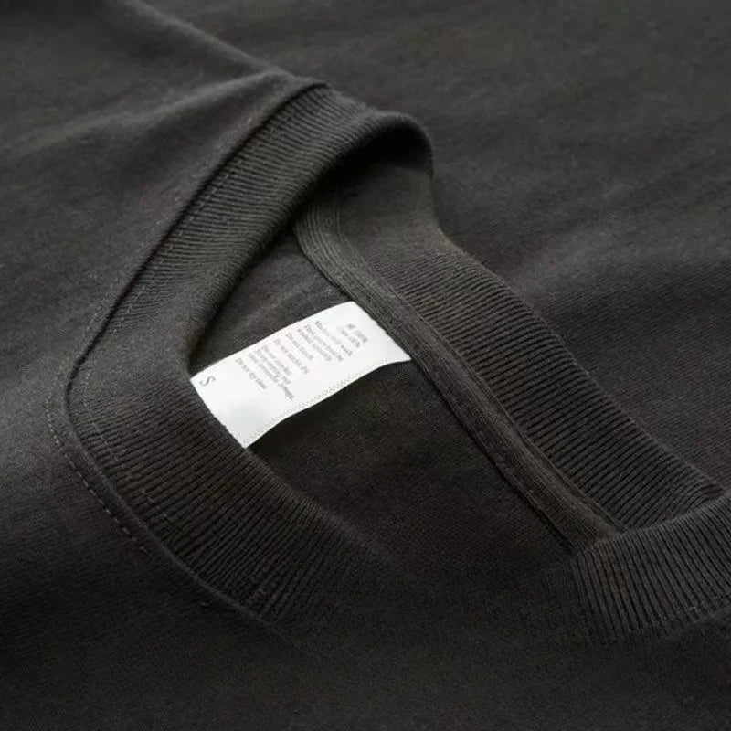 T-shirt à manches courtes en pur coton épais Tianqing couleur été coupe ample unisexe basique Sle confortable respirant décontracté...