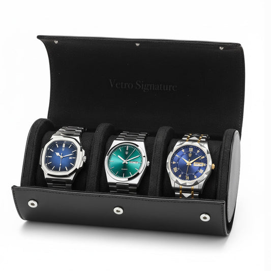 VETRO Collection – 3 Timepieces + Gift Case